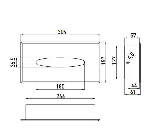Контейнер для салфеток emco System2 встраиваемый хром 3557 001 00