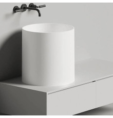 Раковина накладная Salini Armonia 04 46х45 см S-Sense без отверстия белый глянцевый 130118G