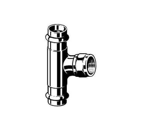 Тройник Viega Sanpress с SC-Contur бронза 28 x 1/2 x 28 мм 119768