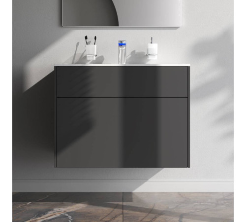 Тумба под раковину подвесная AM.PM Inspire V2.0 80 см 3 ящика графит матовый M50AFHX0803GM