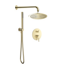 Набор для комплектации душа AQUAMET со смесителем золото шлифованное AQM8404BG