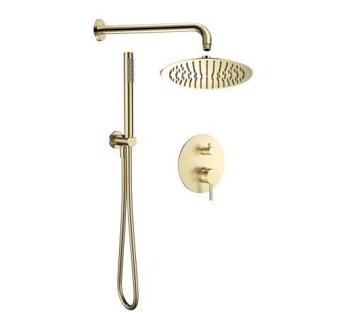 Набор для комплектации душа AQUAMET со смесителем золото шлифованное AQM8404BG