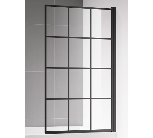 Шторка на ванну Aquanet Delta 800x1400 мм стекло 6 мм профиль черный матовый AQM2858-R