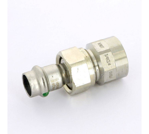 Муфта разъемная Viega Sanpress Inox 15х3/4 пресс-В с плоским уплотнением 437466