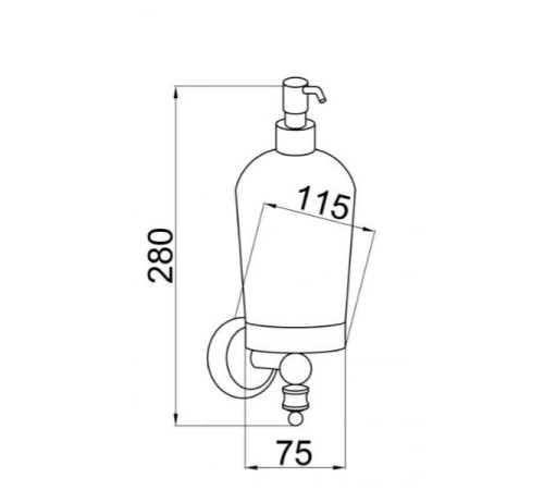 Дозатор для жидкого мыла Boheme Vogue подвесной хром 10197