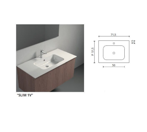 Раковина для тумбы BMT GALAXY 710х515 мм белая глянцевая 801 741 HAF 010 950