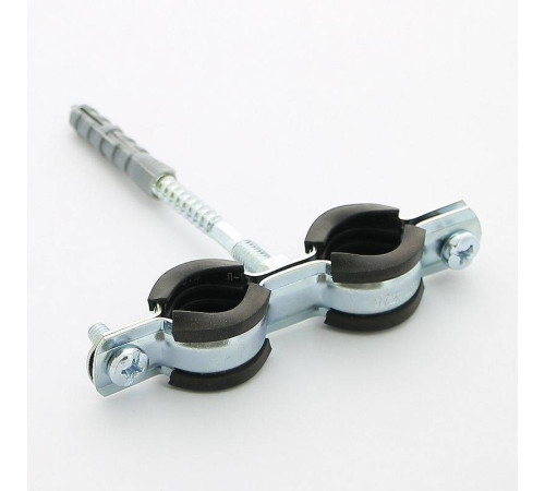 Хомут двойной с резиновым уплотнителем, шпилькой и дюбелем Uni-Fitt 1/2 дюйма (20-24 мм) 850D2800