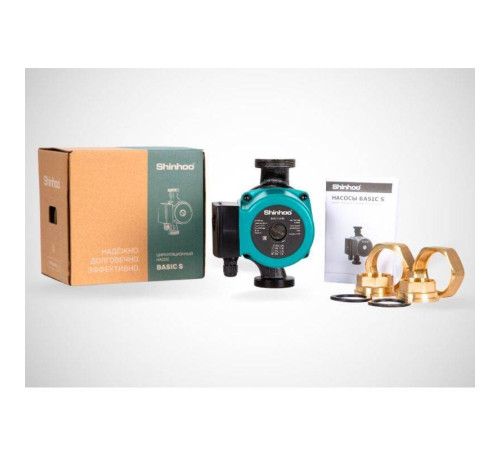 Насос циркуляционный Shinhoo BASIC S 25-8S 180 мм с гайками 71211003