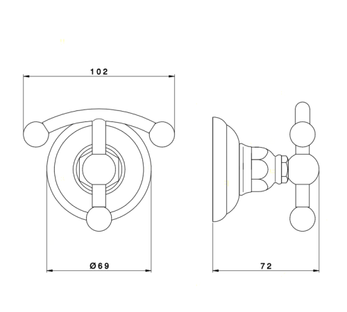 Крючок Nicolazzi Accessori подвесной бронза 1481BZ