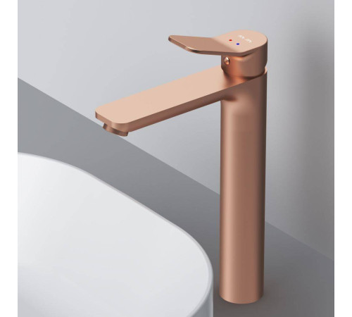 Смеситель для раковины высокий AM.PM X-Joy розовое золото F85A92044