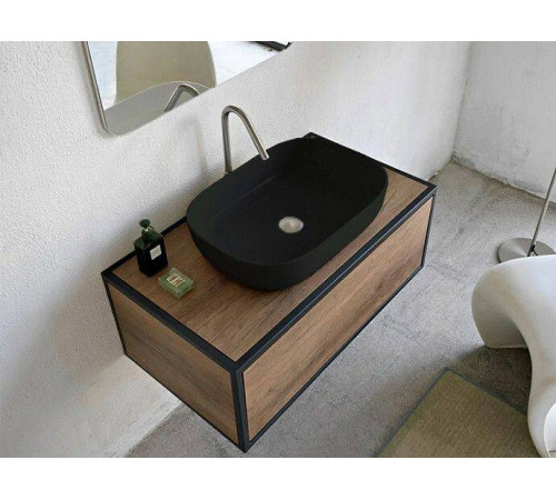 Раковина накладная Scarabeo Glam 56х39 см Ardesia BIOKER 1804/49BK