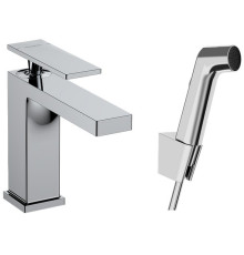 Смеситель для раковины Hansgrohe Tecturis E 117 мм с гигиеническим душем хром 73210000