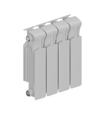 Радиатор биметаллический RIFAR MONOLIT 300 4 секции боковое подключение RAL 9016 MN-300-04