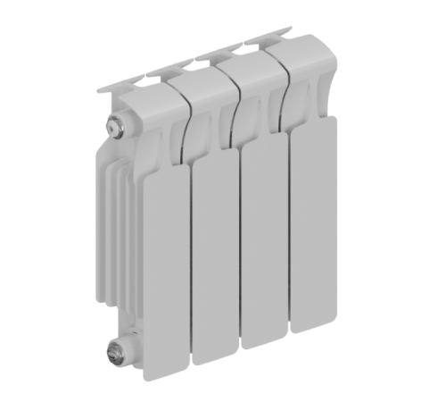 Радиатор биметаллический RIFAR MONOLIT 300 4 секции боковое подключение RAL 9016 MN-300-04