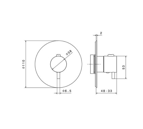 Смеситель для душа встраиваемый термостатический Newform XT без запорного вентиля хром 67607E.21.018