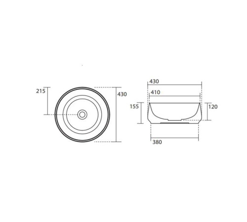 Раковина накладная Kerasan F10 D43х16 см без отверстия белая 460401