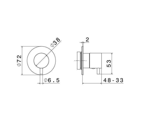 Смеситель для душа встраиваемый Newform XT внешняя часть переключателя хром 67606E.21.018