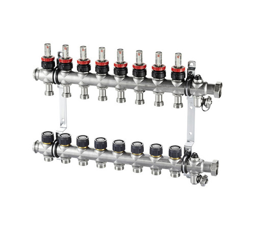 Коллекторная группа Oventrop Multidis SF PN6 с расходомерами 1 x 3/4 EK 11 выходов 1404361