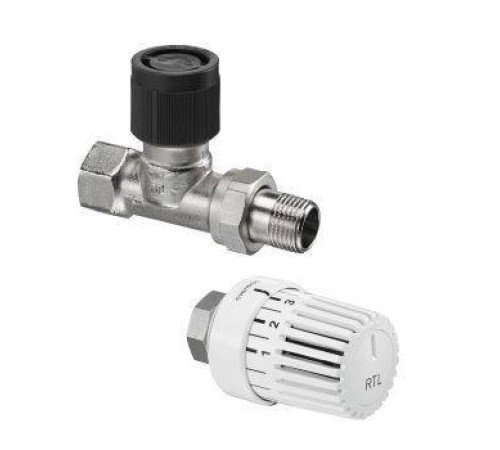 Набор проходной Oventrop Ду 15 1/2 вентиль на обратную подводку и термостат Uni RTLH 1028464