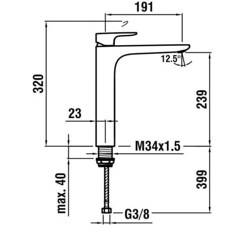 Смеситель для раковины Laufen Cityplus высокий с донным клапаном хром 3.1175.8.004.130.1