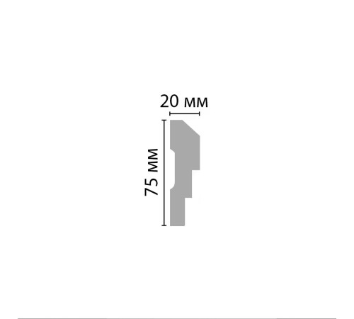 Молдинг гладкий DECOMASTER 75х20х2400 мм 97601