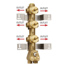 Встраиваемая часть термостата Bossini 3 девиатора на 2 выхода 3/4 Z030273000