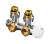 Узел нижнего подключения Oventrop Multiblock T угловой 1/2 x 3/4 никелированный 1184084