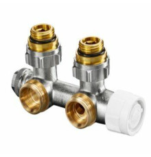 Узел нижнего подключения Oventrop Multiblock T угловой 1/2 x 3/4 никелированный 1184084