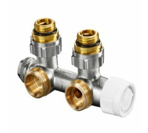 Узел нижнего подключения Oventrop Multiblock T угловой 1/2 x 3/4 никелированный 1184084