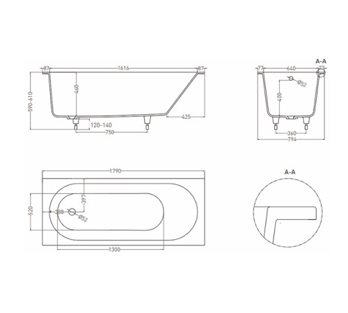 Ванна встраиваемая Salini LOFO 180х80 см Solid Surface белый матовый UM12322