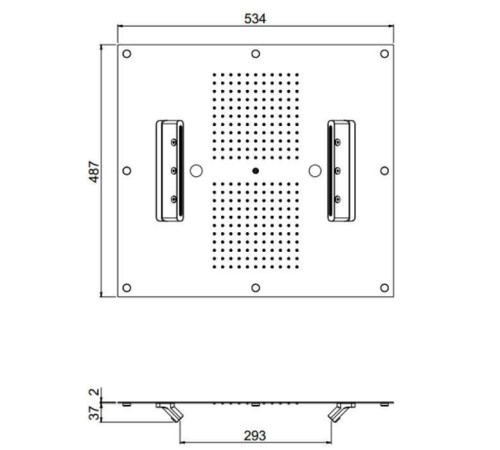 Верхний душ Carimali MyDream 550х500 мм потолочный 4 режима хром 23075XN-CRX