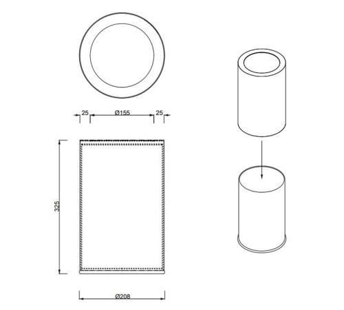 Ведро для мусора напольное Decor Walther Rooms 20.5х32.5 см хром 0615000