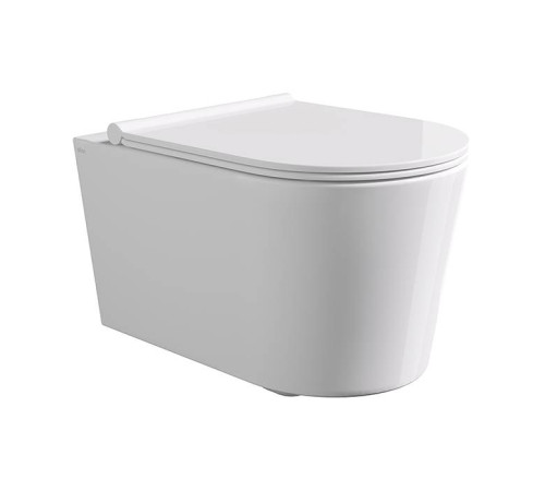 Унитаз подвесной Alice Ceramica Form 50х35 см безободковый с сиденьем микролифт 22300101SET