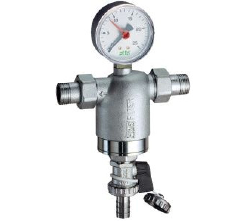 Фильтр самоочищающийся FAR 3/4 НР-НР 100 мкм с манометром FA 3944 34100