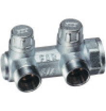 Коллектор запорный концевой FAR MULTIFAR 3/4 2 отвода 1/2 НР межосевое 45 мм FK 3859 3412