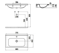 Раковина мебельная Creavit IDEAL 80 80x45 см белая без перелива ID080-00CB00E-0000