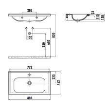 Раковина мебельная Creavit IDEAL 80 80x45 см белая без перелива ID080-00CB00E-0000