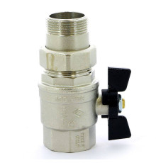 Кран шаровой Bugatti Oregon 1 1/4 НВ со сгоном бабочка 03220042