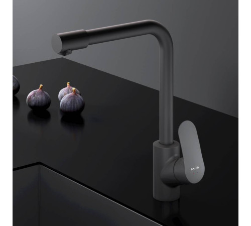 Смеситель для кухни AM.PM Like с каналом для питьевой воды L-излив черный F8005722
