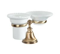 Держатель настольный с мыльницей и стаканом Tiffany World Harmony 141 керамика бронза TWHA141br