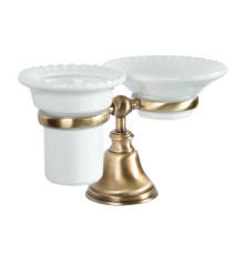 Держатель настольный с мыльницей и стаканом Tiffany World Harmony 141 керамика бронза TWHA141br