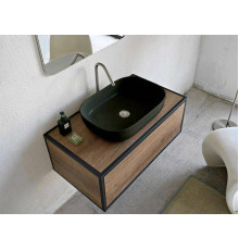 Раковина накладная Scarabeo Glam 56х39 см Lava BIOKER 1804/37BK