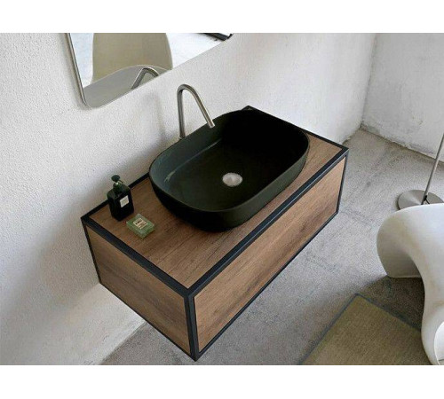 Раковина накладная Scarabeo Glam 56х39 см Lava BIOKER 1804/37BK