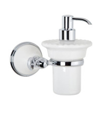 Дозатор для жидкого мыла подвесной Tivoli World Harmony 108 керамический белый хром TWHA108bi/cr