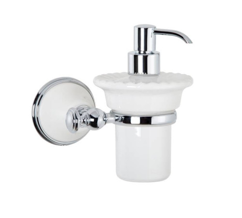 Дозатор для жидкого мыла подвесной Tivoli World Harmony 108 керамический белый хром TWHA108bi/cr