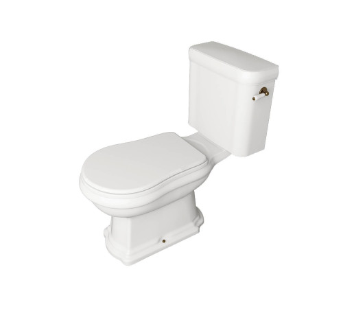 Унитаз-моноблок Kerasan Retro 72х38.5 см слив в стену ручка справа белый/бронза 107101/101301/760393/756993