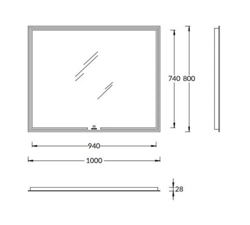 Зеркало Kerama Marazzi Mio прямоугольное 100х80 см MIO.mi.100/WHT
