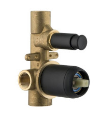 Внутренняя часть смесителя для душа Plumberia Selection IXO 2 выхода черный матовый INT0036NO