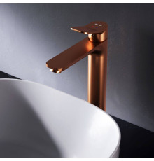 Смеситель для раковины высокий AM.PM X-Joy розовое золото F85A92044