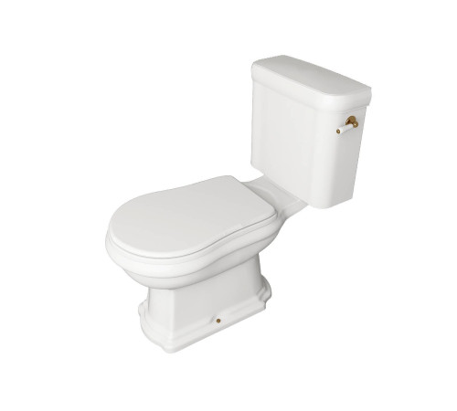 Унитаз-моноблок Kerasan Retro 72х38.5 см слив в стену ручка справа белый/золото 107101/760391/101301/756991